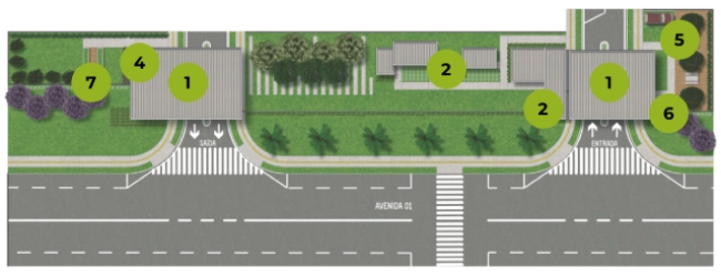 Implantação da área da portaria